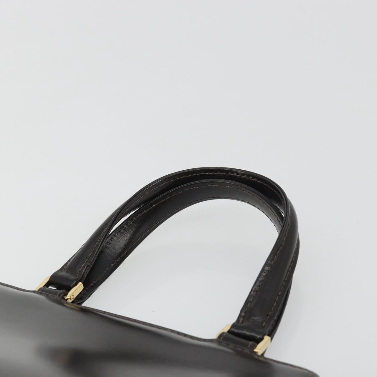 FENDI Hand Bag Leather Brown Gold Tone Auth ep15441A