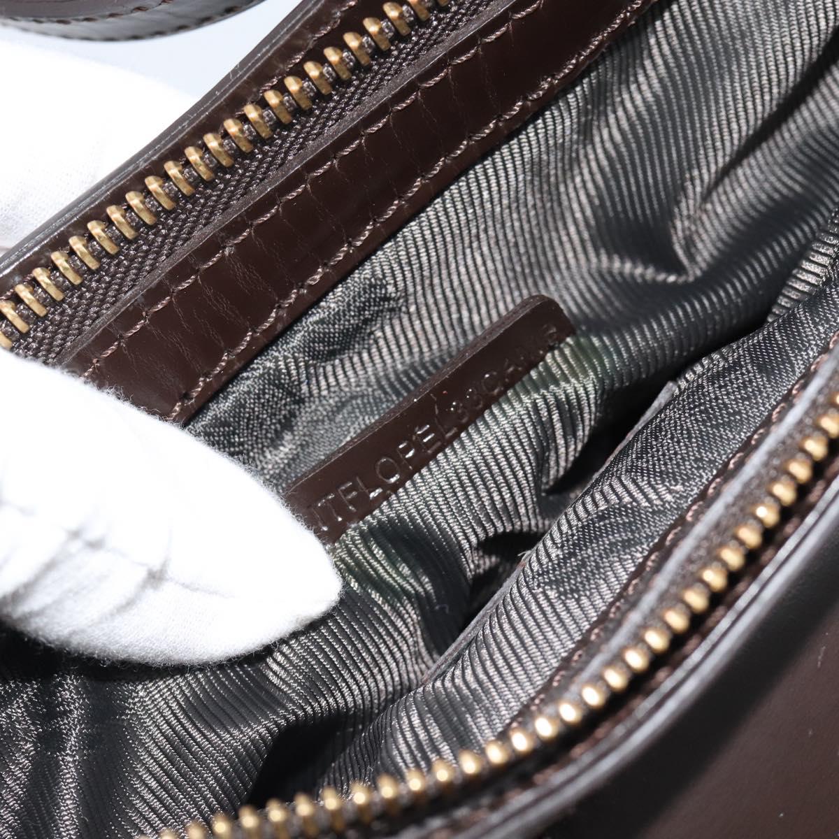 BURBERRY Hand Bag Nylon Khaki Gold Tone Auth ep15442