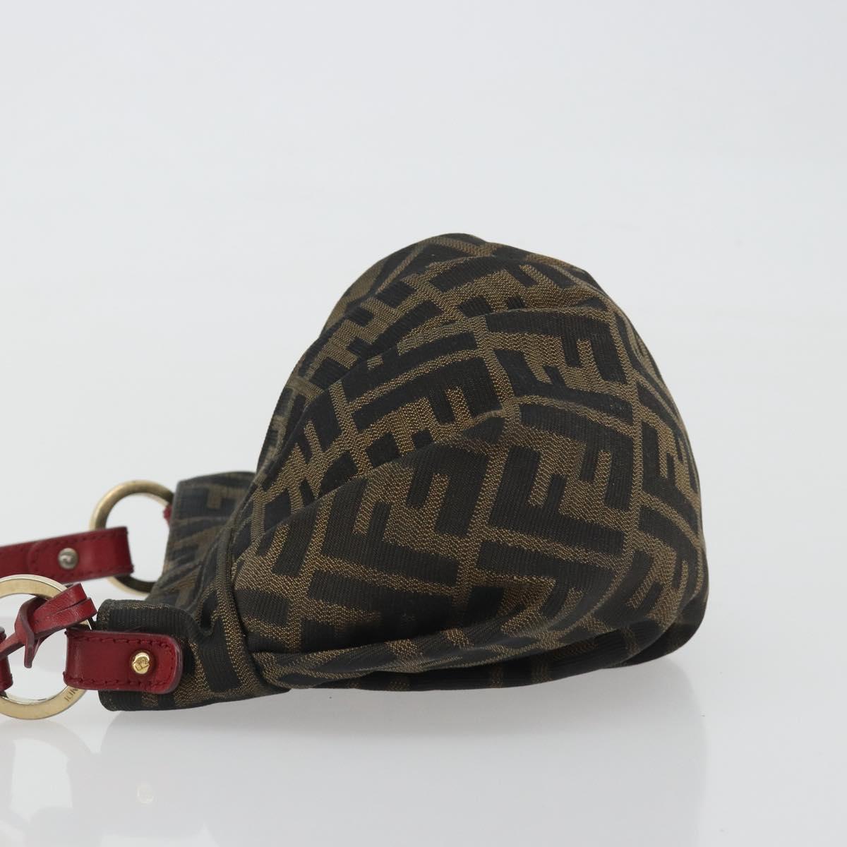 FENDI Zucca Canvas Hand Bag Brown Gold Tone 8BK044 Auth ep15443