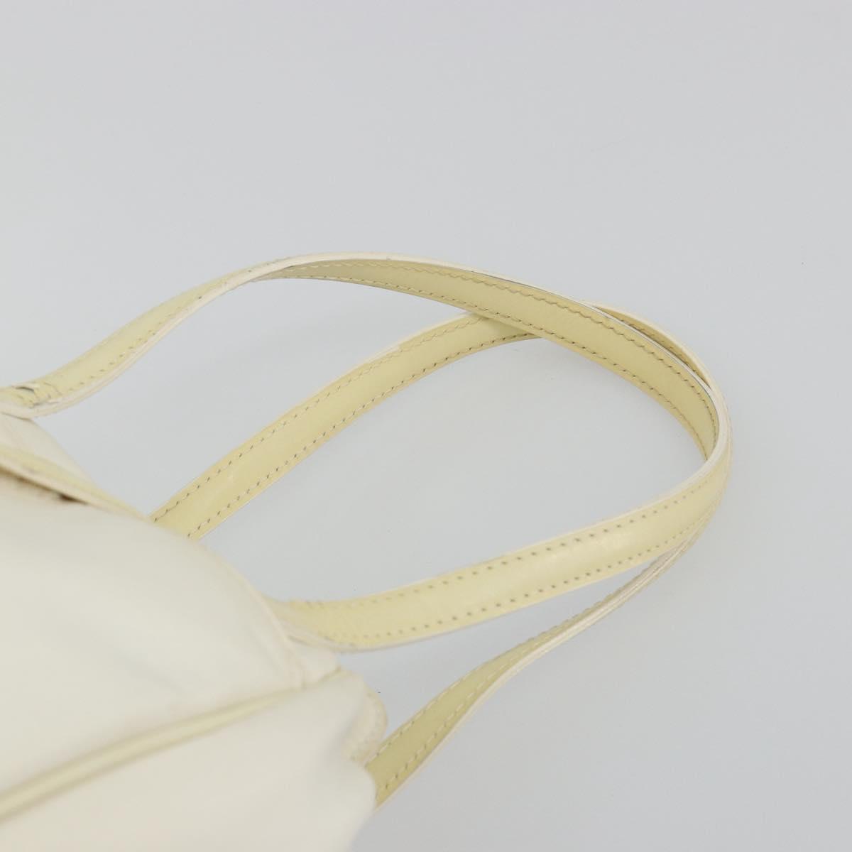 Christian Dior Hand Bag Nylon White Silver Auth ep15448