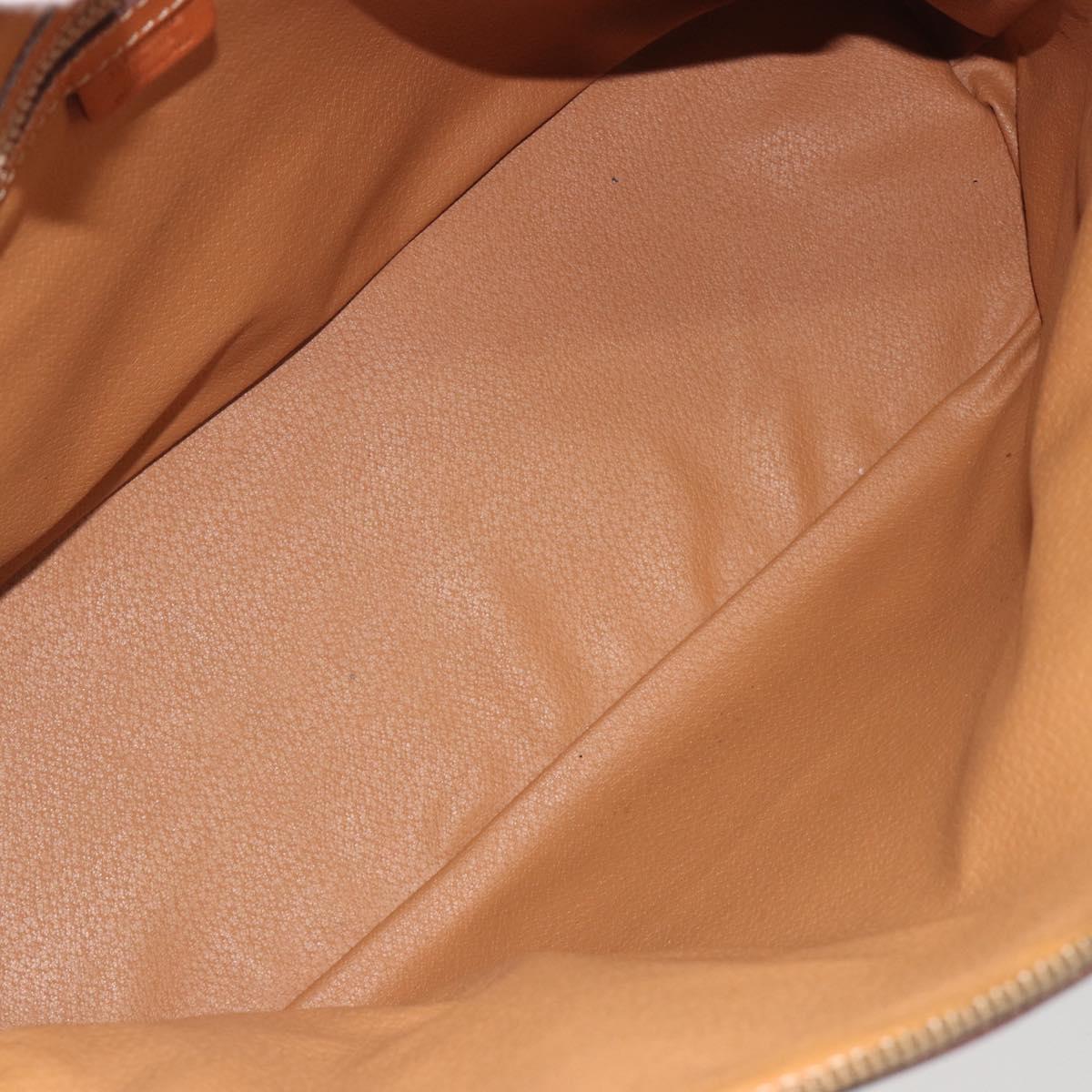 CELINE Macadam Hand Bag PVC Leather 2way Brown Gold Tone Auth ep15452