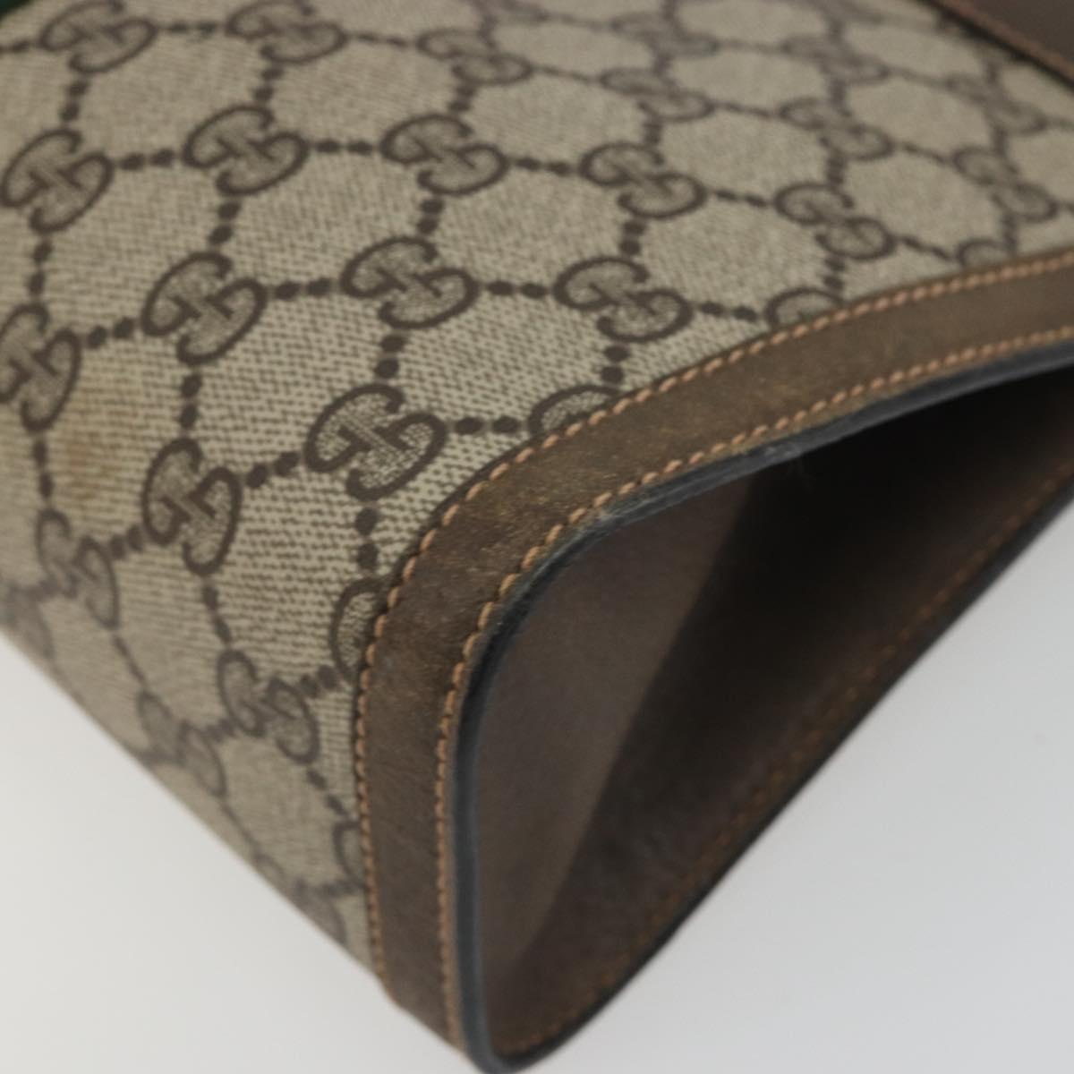GUCCI GG Supreme Clutch Bag PVC Leather Beige 67 014 2125 Auth ep15454