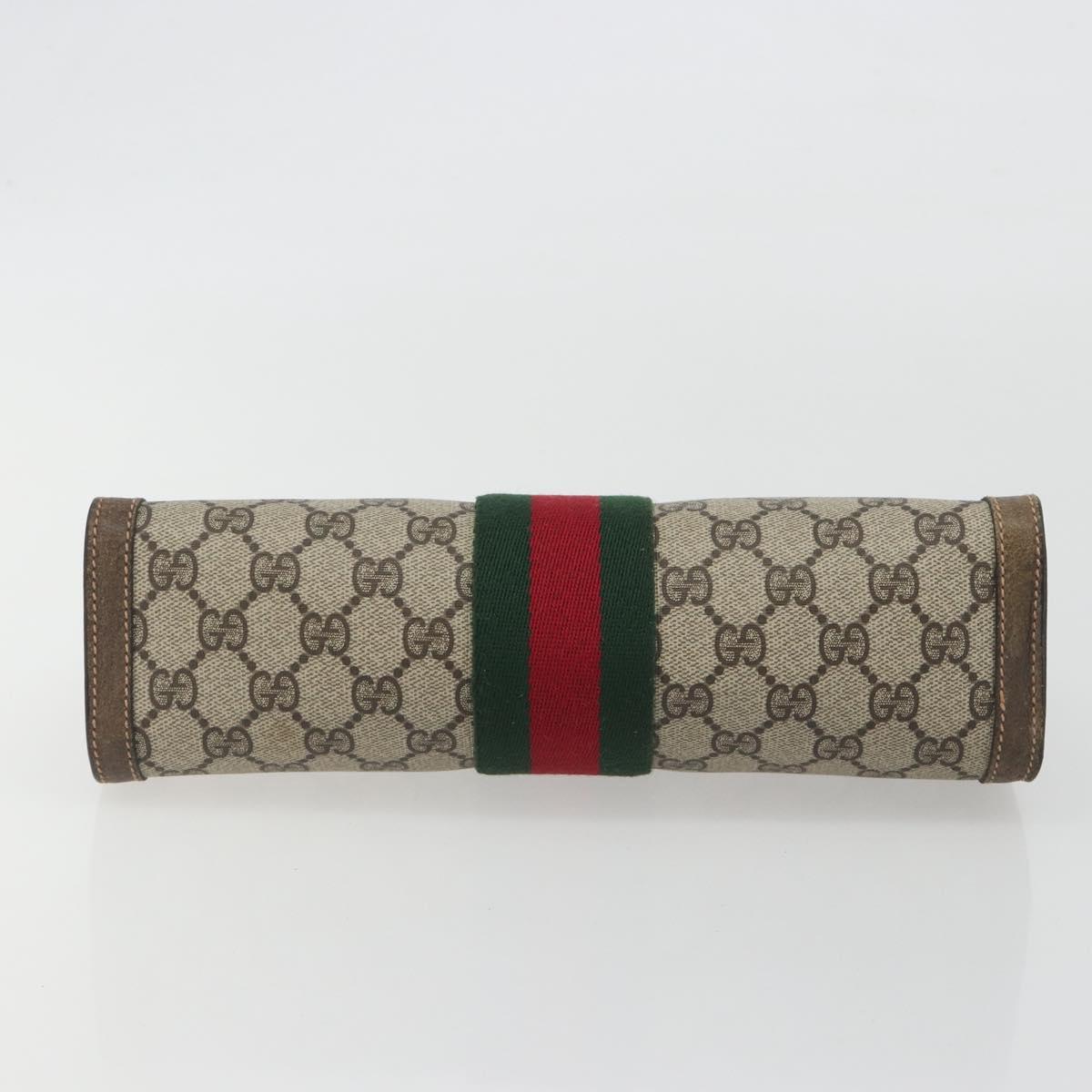 GUCCI GG Supreme Clutch Bag PVC Leather Beige 67 014 2125 Auth ep15454