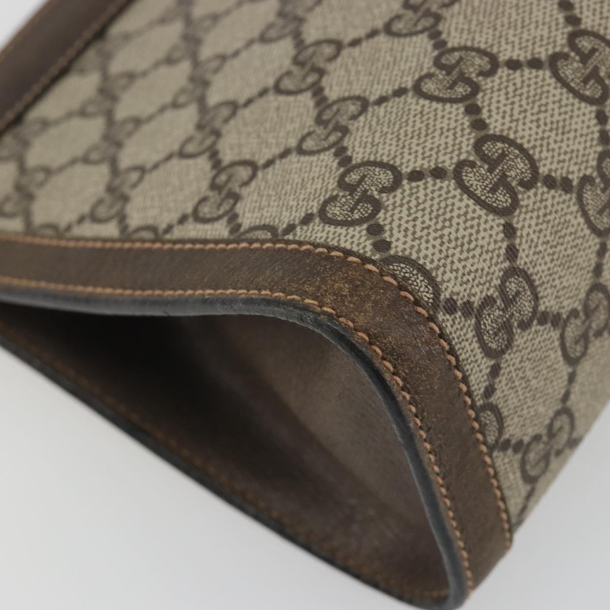 GUCCI GG Supreme Clutch Bag PVC Leather Beige 67 014 2125 Auth ep15454