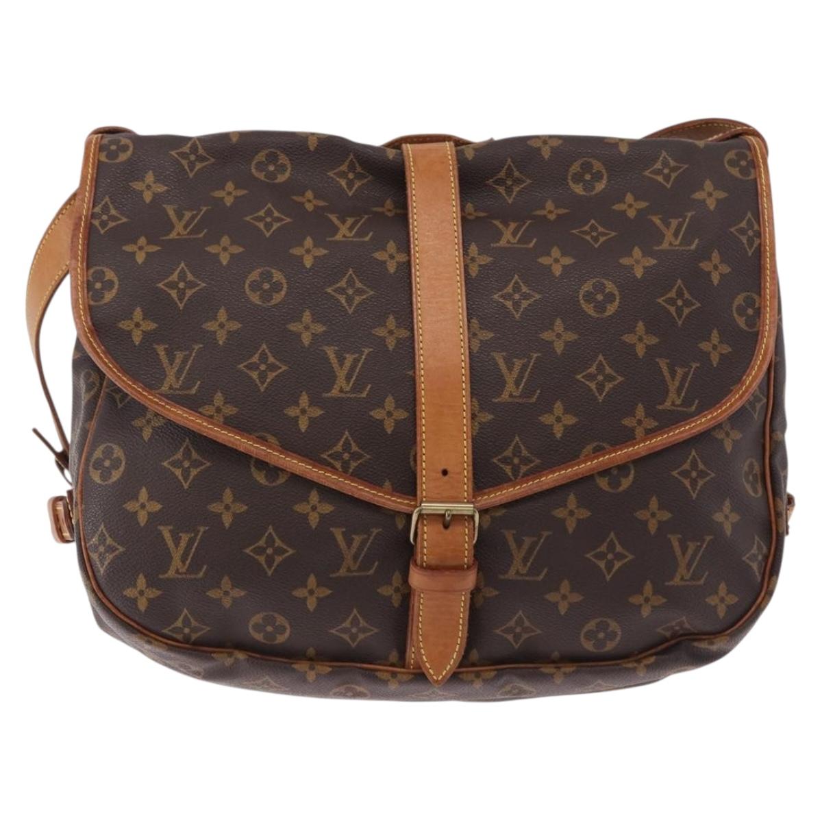 LOUIS VUITTON Monogram Saumur 35 Shoulder Bag M42254 LV Auth ep15455