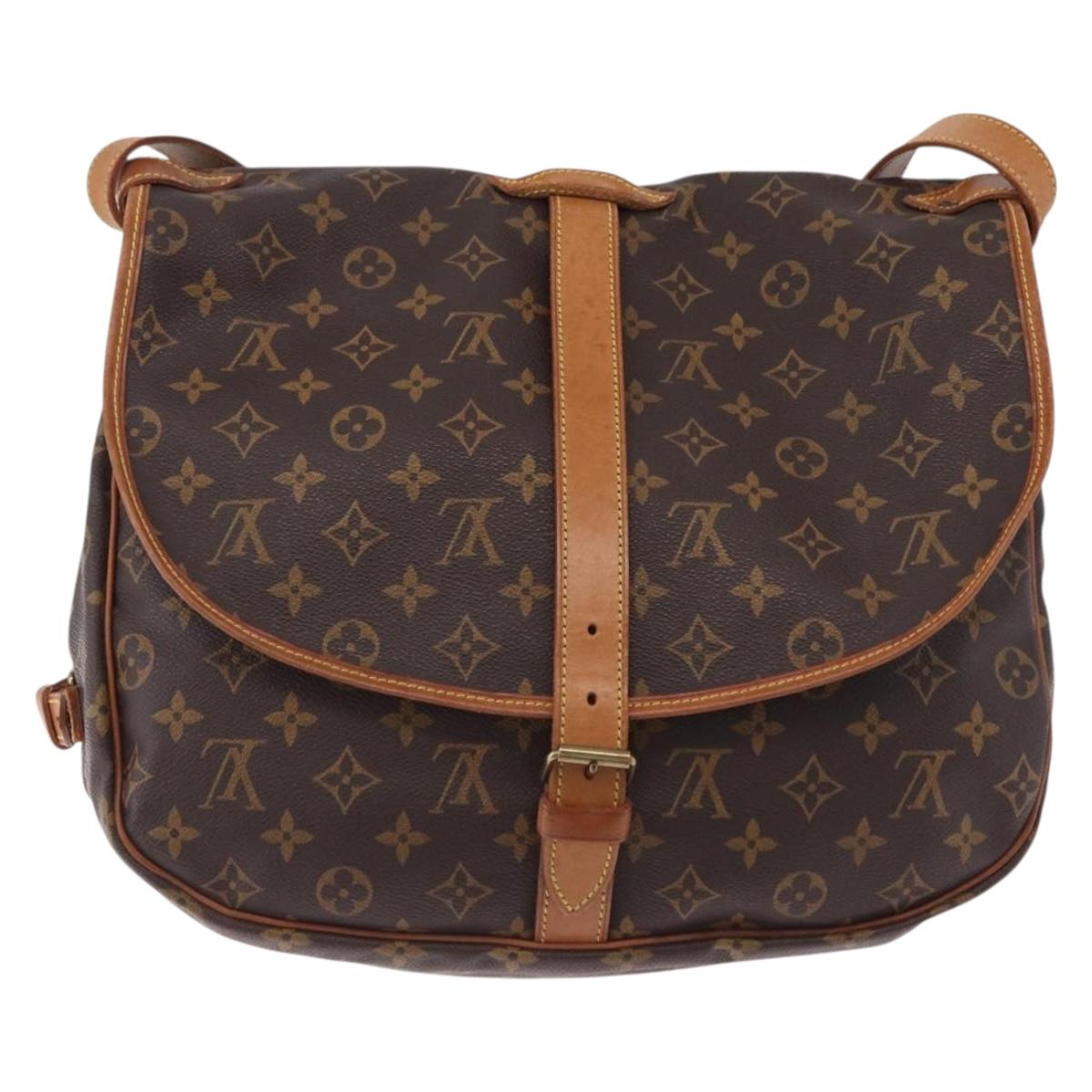 LOUIS VUITTON Monogram Saumur 35 Shoulder Bag M42254 LV Auth ep15455