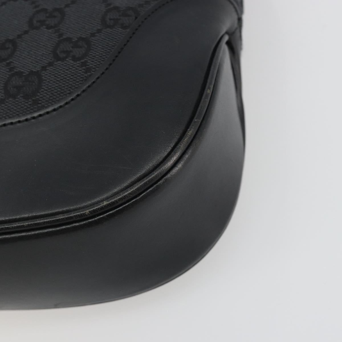 GUCCI GG Canvas Jackie Hand Bag Black Silver 001 3346 Auth ep15456A