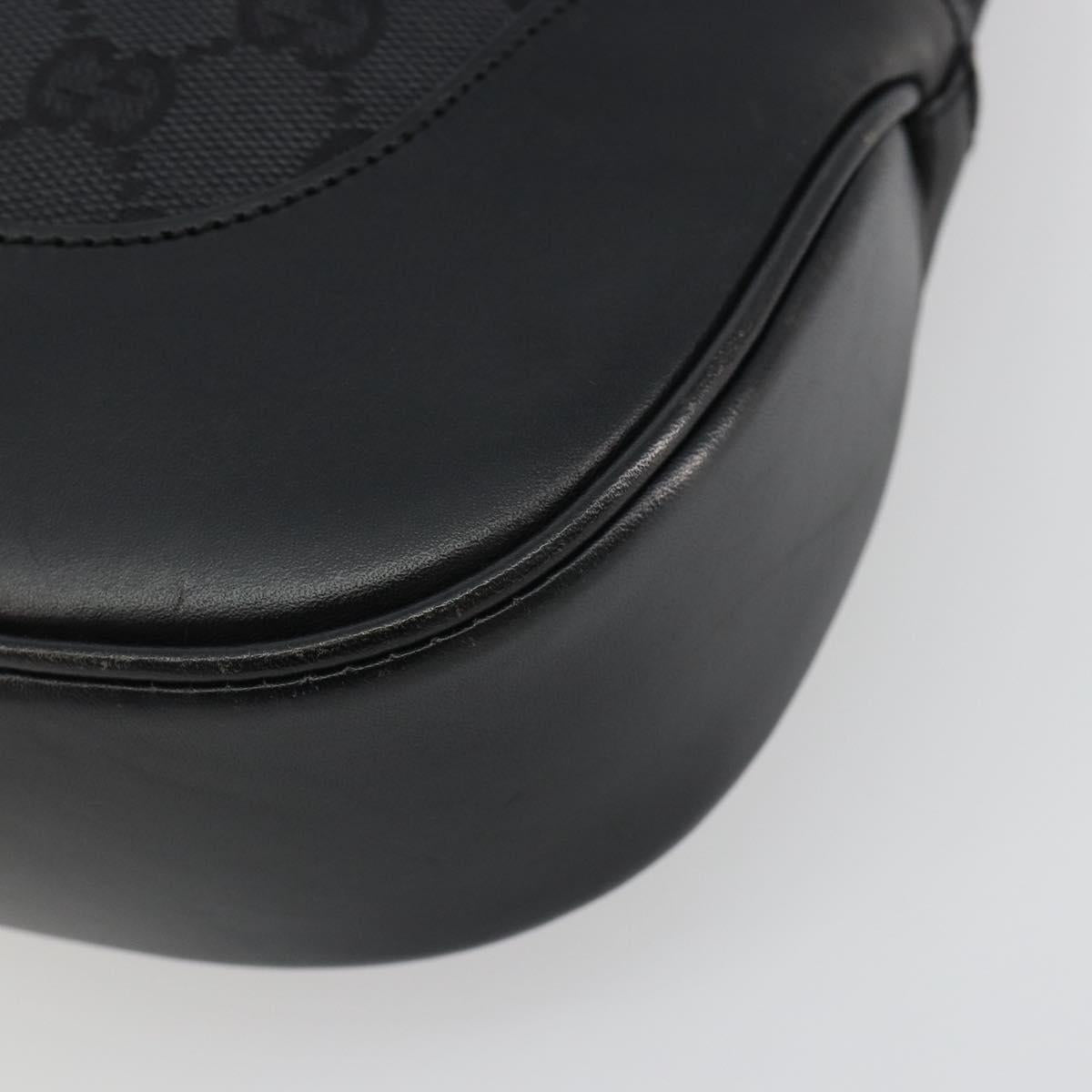 GUCCI GG Canvas Jackie Hand Bag Black Silver 001 3346 Auth ep15456A