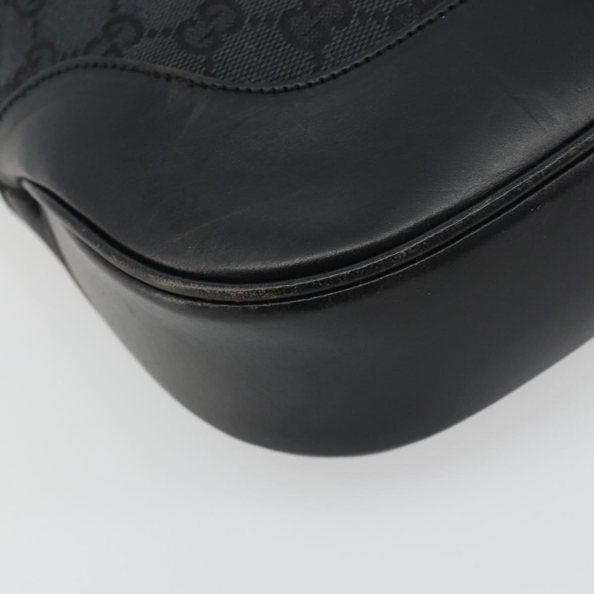 GUCCI GG Canvas Jackie Hand Bag Black Silver 001 3346 Auth ep15456A