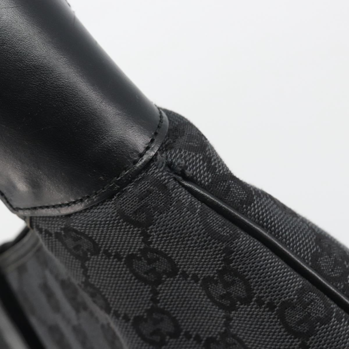 GUCCI GG Canvas Jackie Hand Bag Black Silver 001 3346 Auth ep15456A