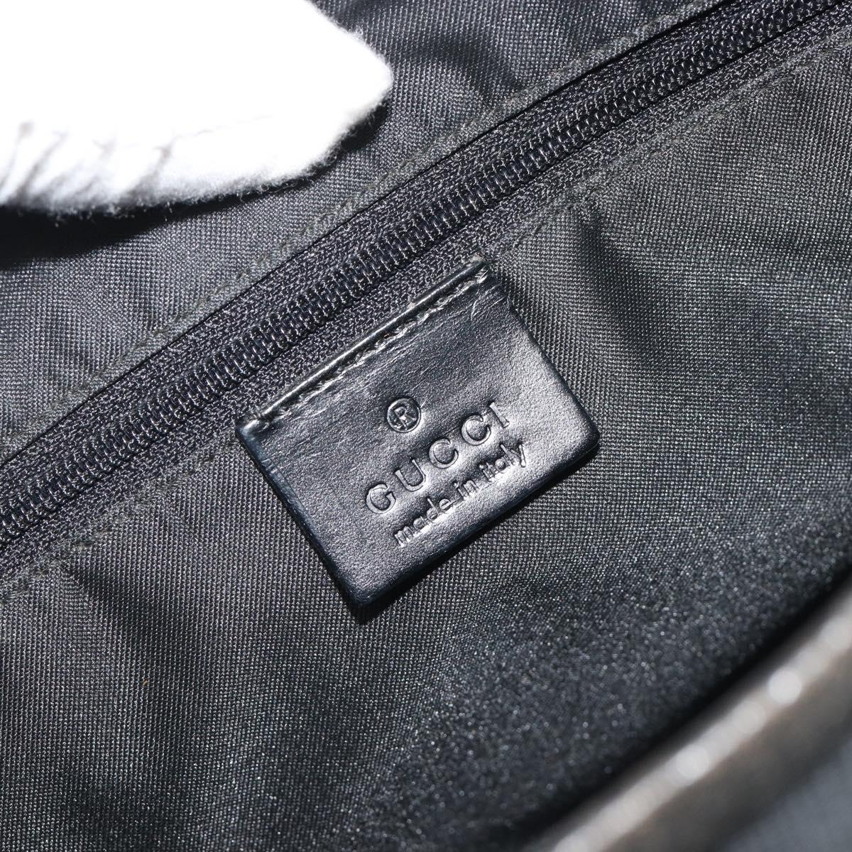 GUCCI GG Canvas Jackie Hand Bag Black Silver 001 3346 Auth ep15456A