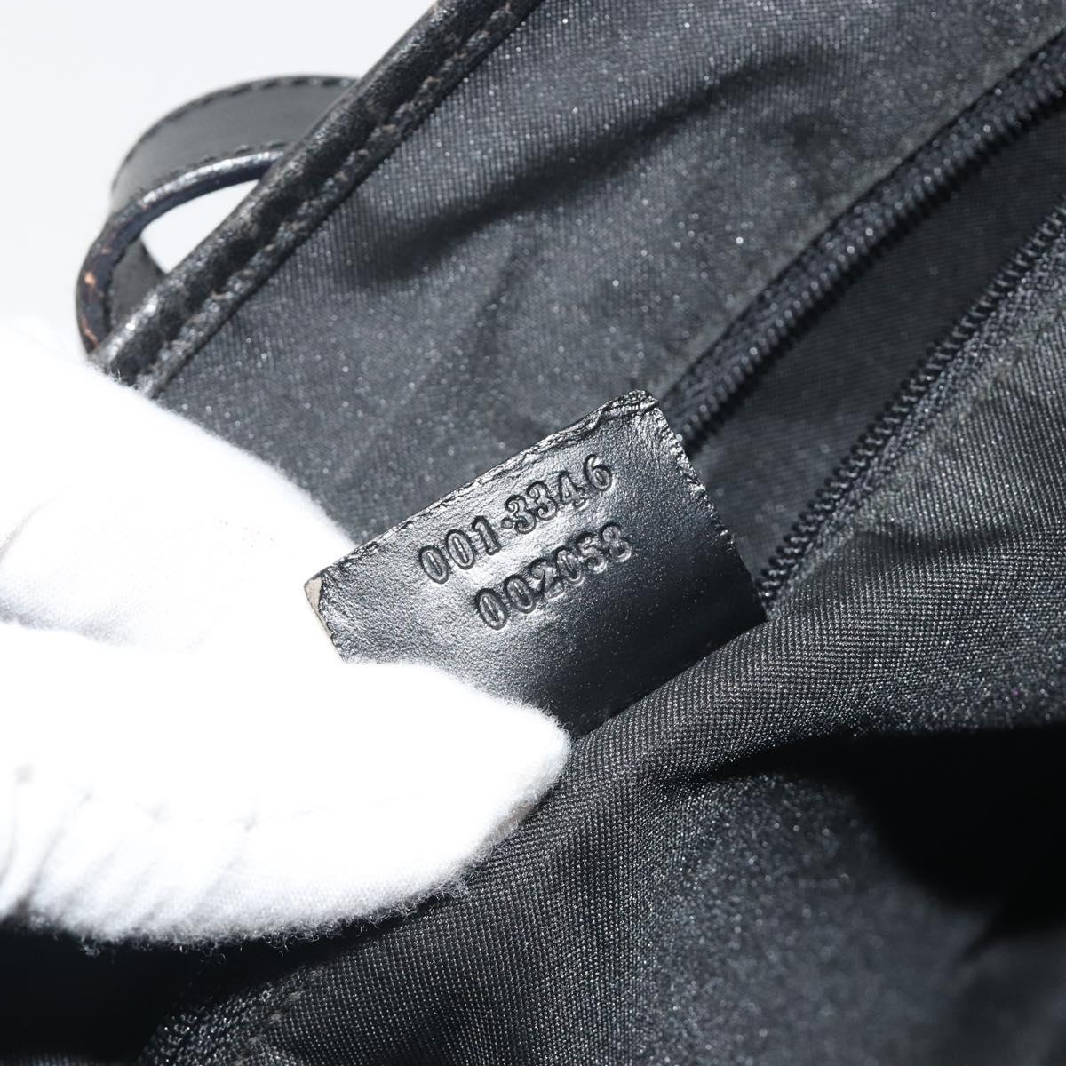 GUCCI GG Canvas Jackie Hand Bag Black Silver 001 3346 Auth ep15456A