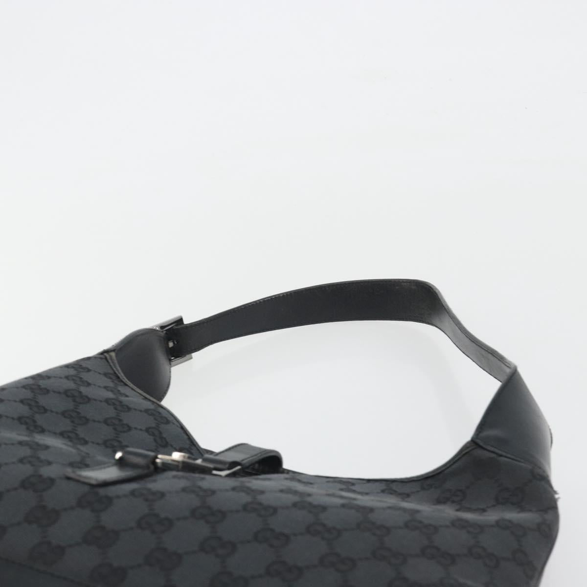 GUCCI GG Canvas Jackie Hand Bag Black Silver 001 3346 Auth ep15456A