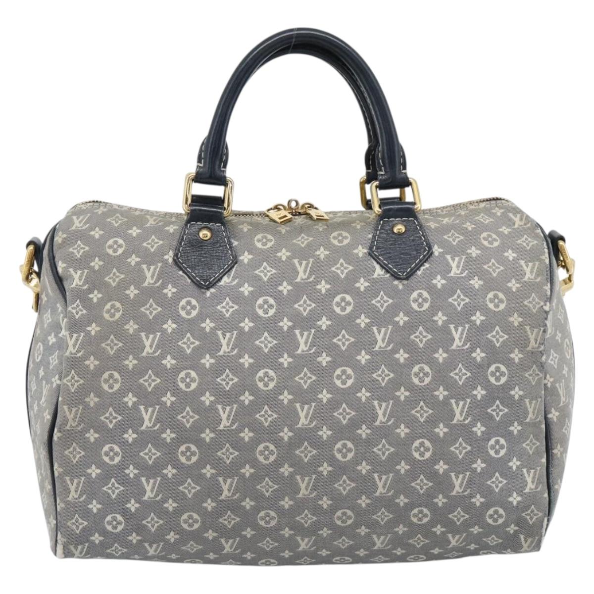 LOUIS VUITTON Monogram Idylle Speedy Bandouliere 30 Bag Navy M56703 Auth ep15457