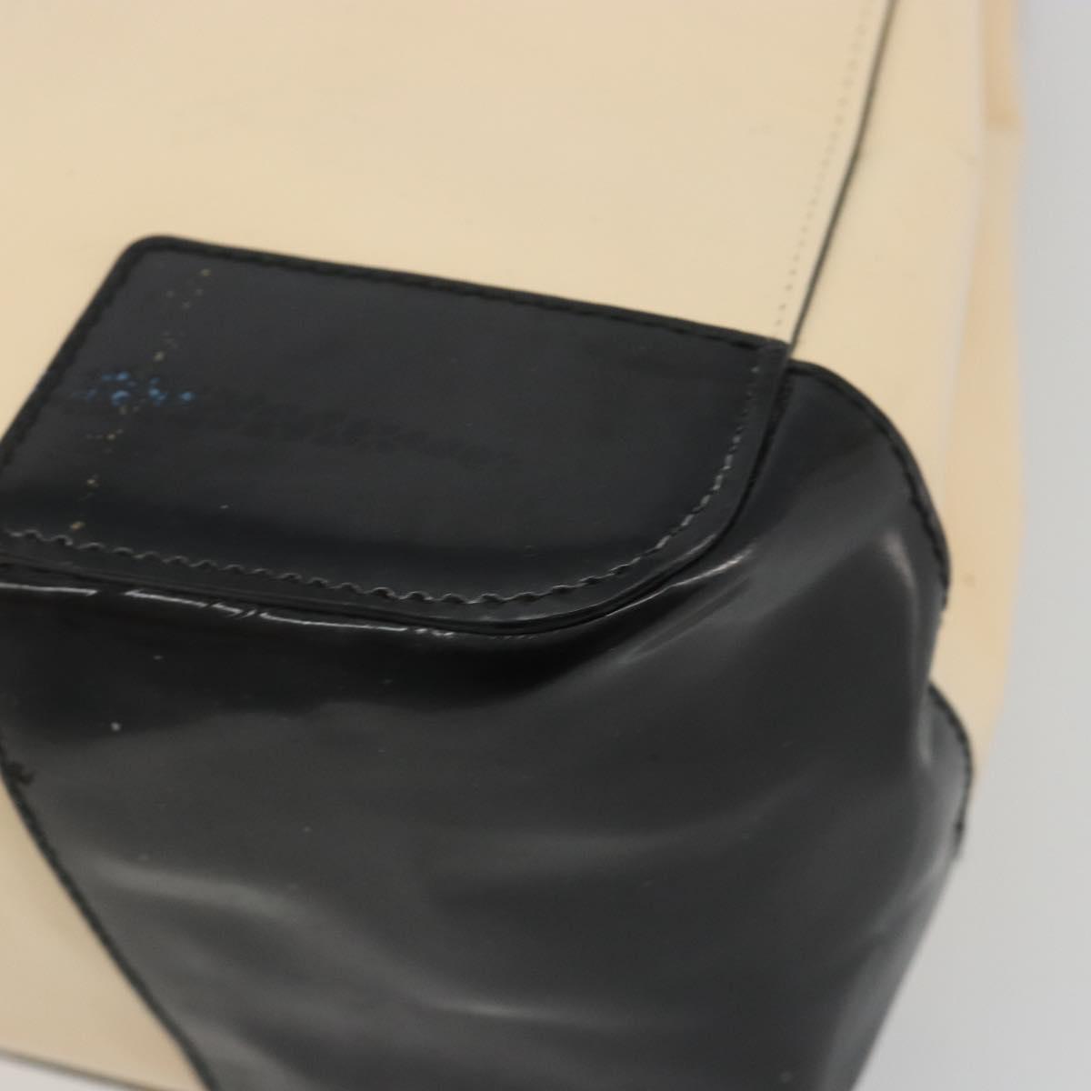 GUCCI Hand Bag Patent Beige Black 002 1103 Auth ep15459