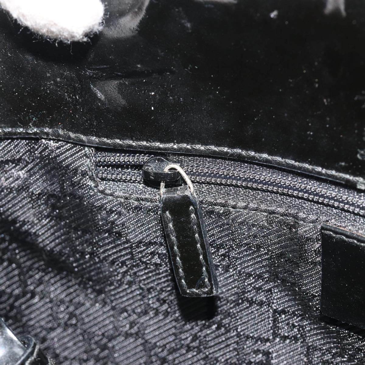 GUCCI Hand Bag Patent Beige Black 002 1103 Auth ep15459