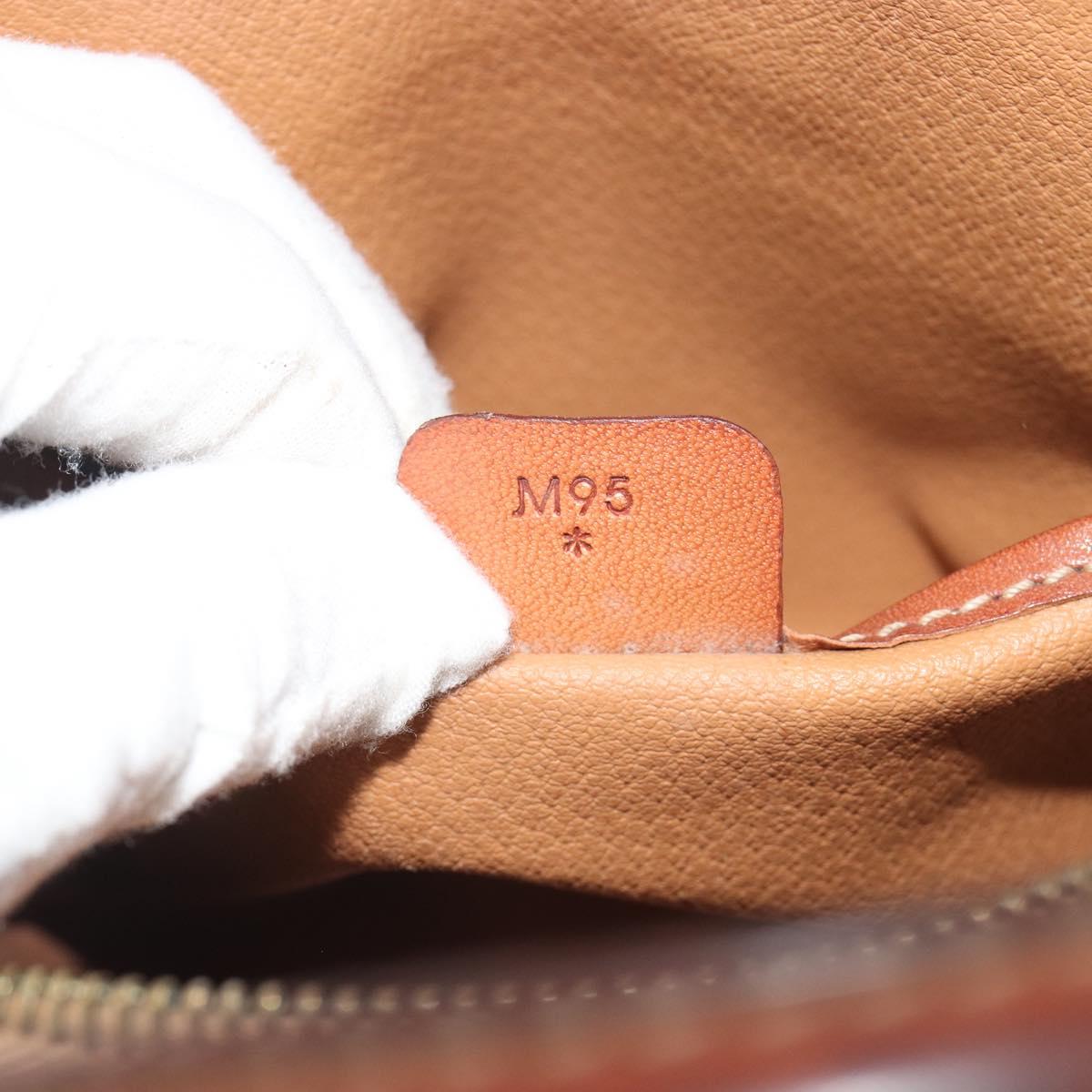 CELINE Macadam Hand Bag PVC Leather Brown Gold Tone Auth ep15461