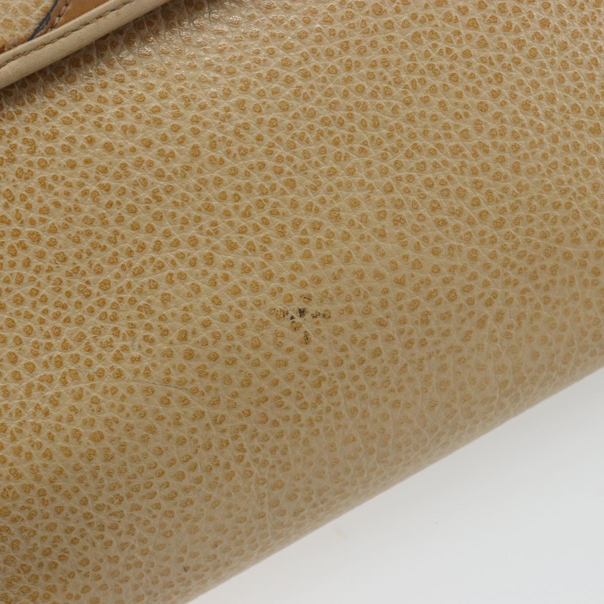 Christian Dior Shoulder Bag Leather Beige Gold Tone Auth ep15464