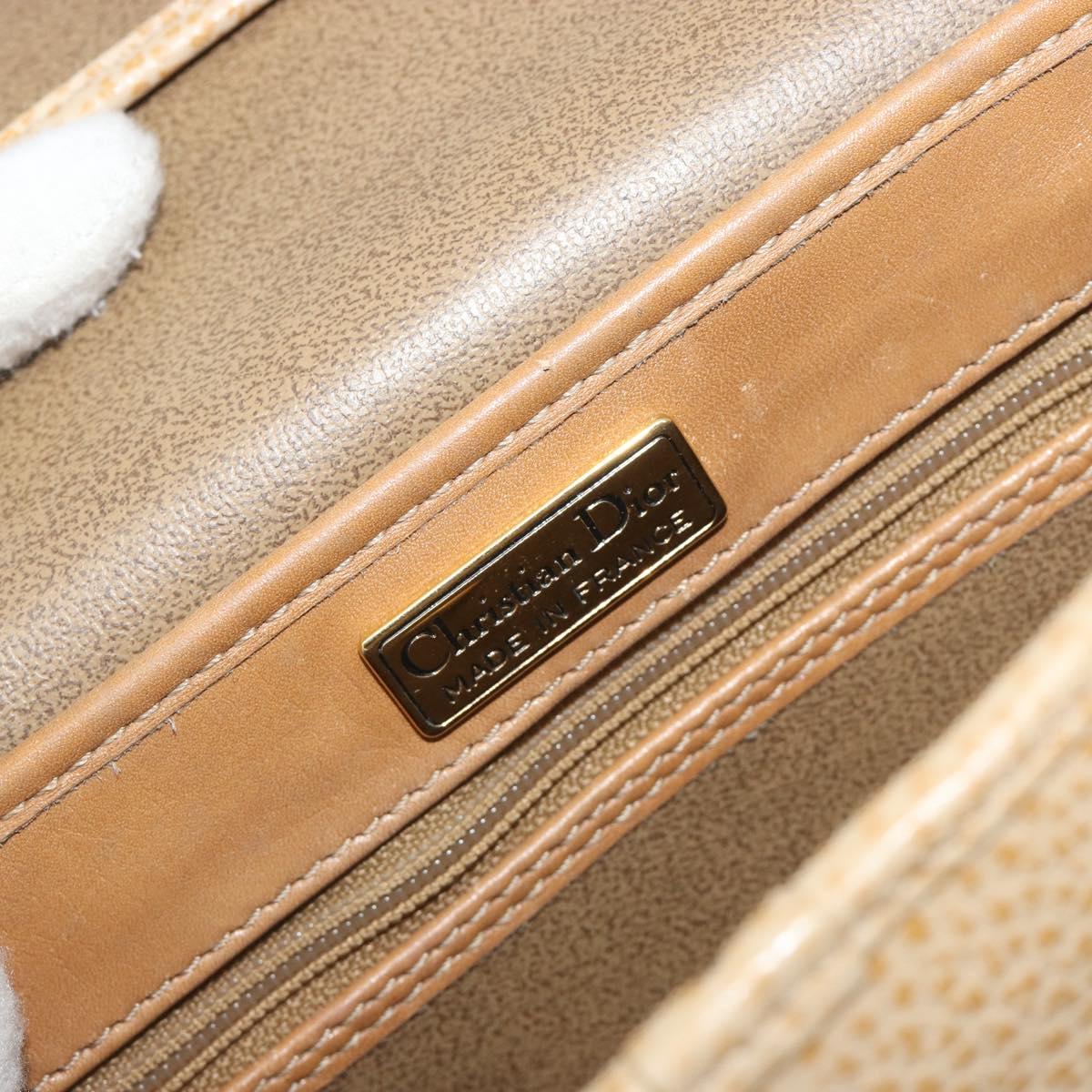 Christian Dior Shoulder Bag Leather Beige Gold Tone Auth ep15464