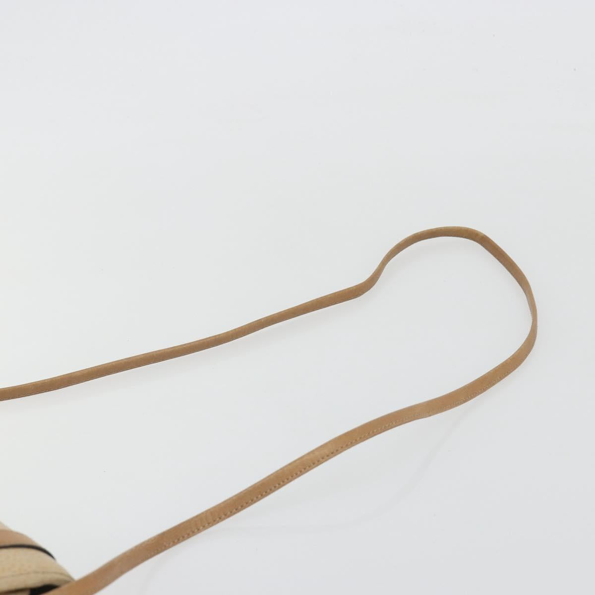 Christian Dior Shoulder Bag Leather Beige Gold Tone Auth ep15464