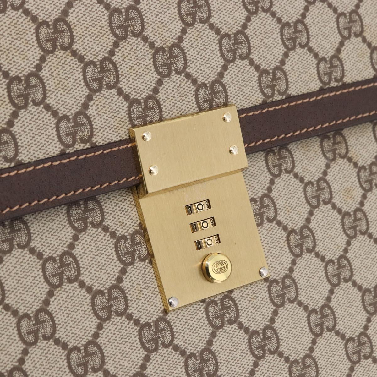 GUCCI GG Supreme Business Bag PVC Leather Beige Gold 904 20 002 Auth ep15466