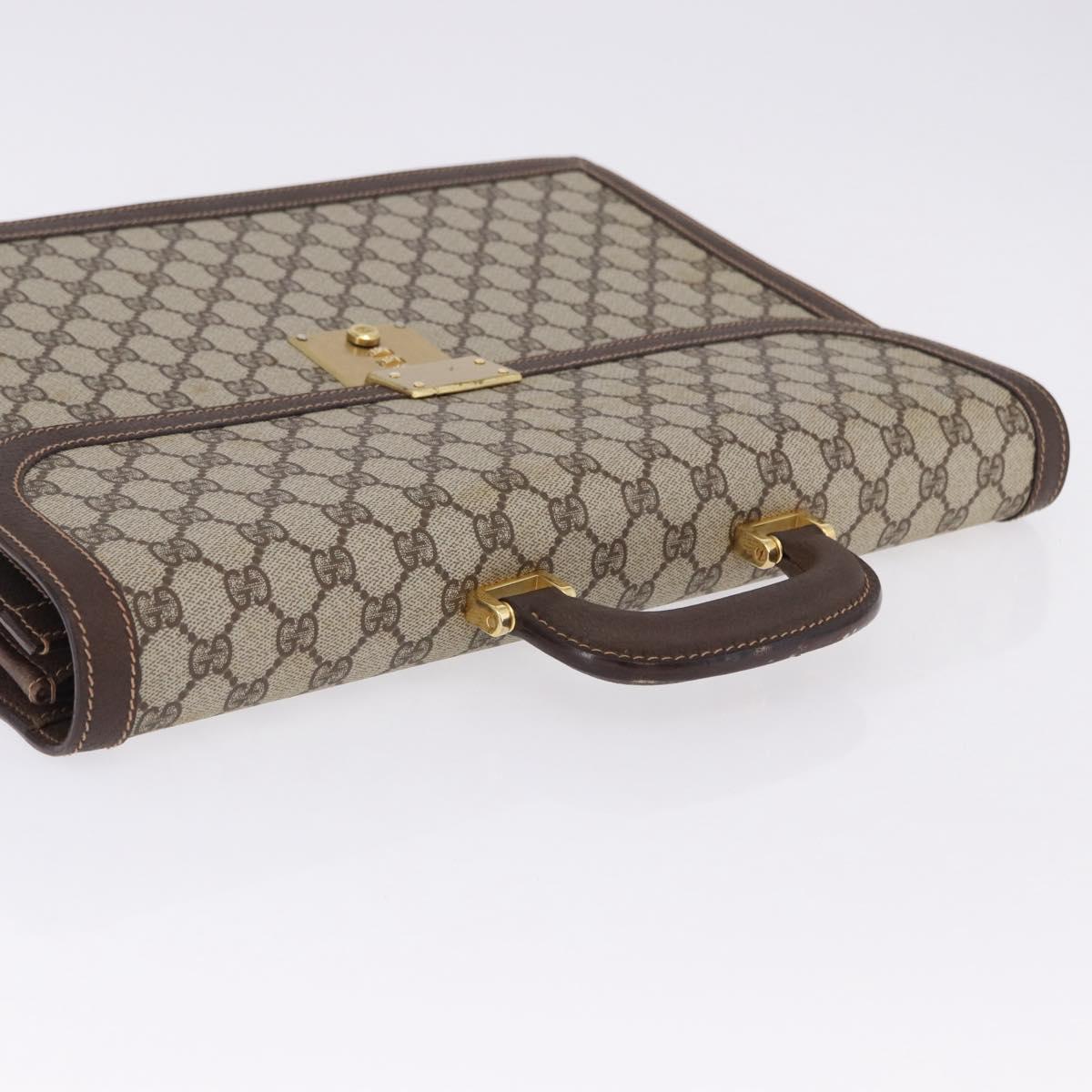GUCCI GG Supreme Business Bag PVC Leather Beige Gold 904 20 002 Auth ep15466
