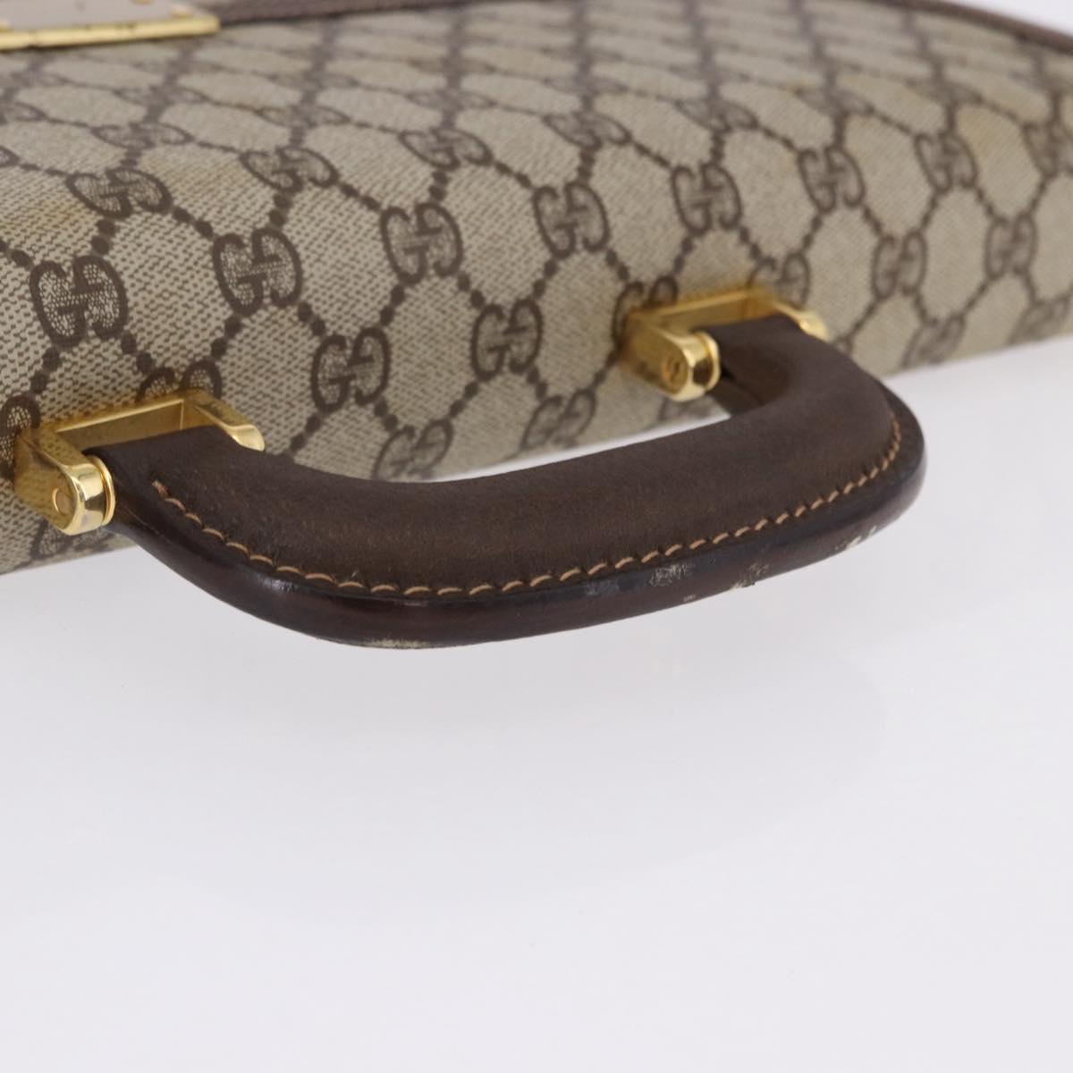 GUCCI GG Supreme Business Bag PVC Leather Beige Gold 904 20 002 Auth ep15466