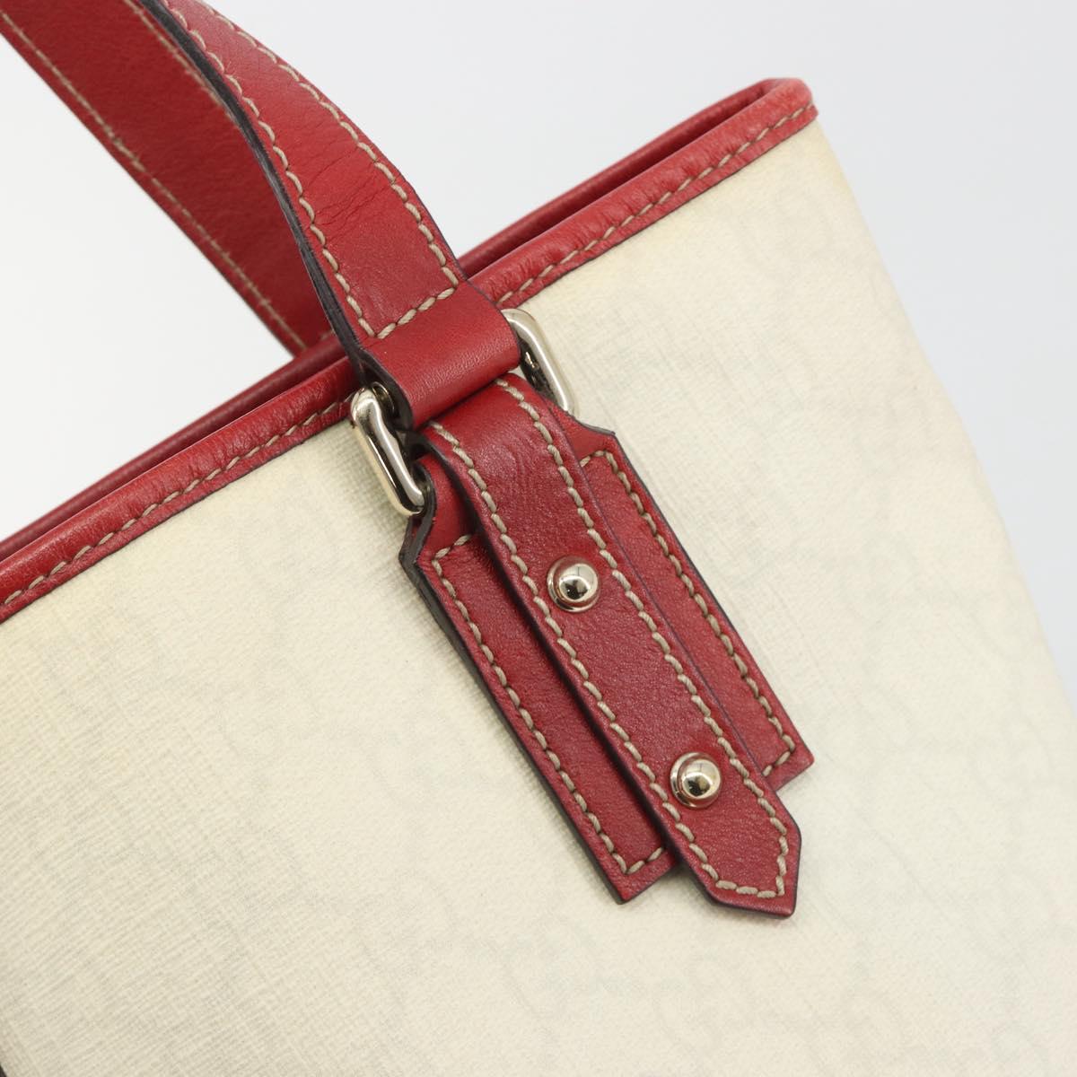 GUCCI GG Supreme Hand Bag PVC Leather Outlet White Red 257250 Auth ep15469