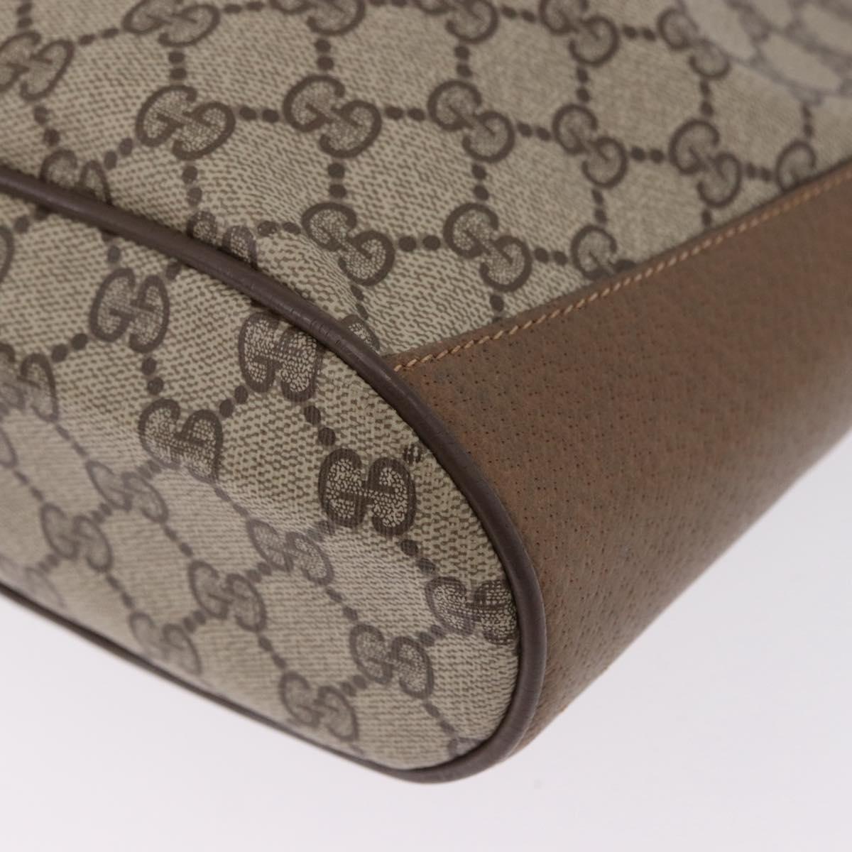 GUCCI GG Supreme Shoulder Bag PVC Leather Beige Gold Tone 41 02 034 Auth ep15475