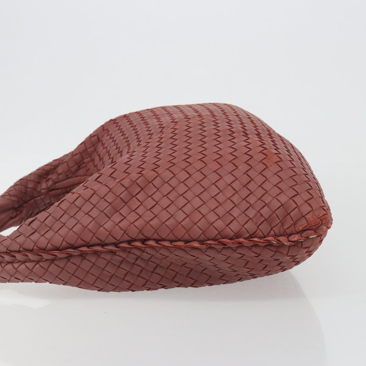 BOTTEGA VENETA INTRECCIATO Hobo Shoulder Bag Leather Pink Silver Auth ep15476A