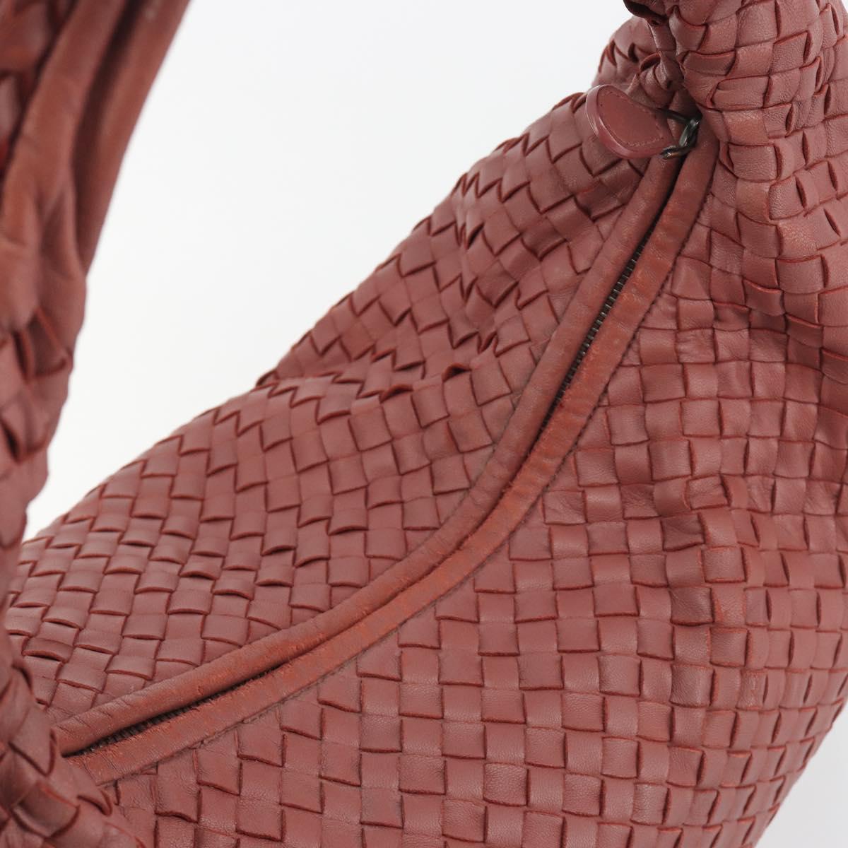 BOTTEGA VENETA INTRECCIATO Hobo Shoulder Bag Leather Pink Silver Auth ep15476A