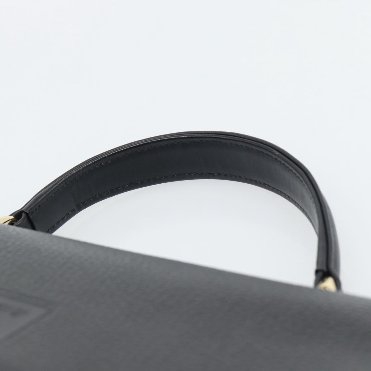 Burberrys Hand Bag Leather Black Gold Tone Auth ep15478
