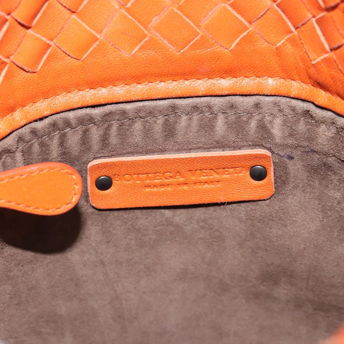 BOTTEGA VENETA INTRECCIATO Hand Bag Leather Orange Auth ep15482A