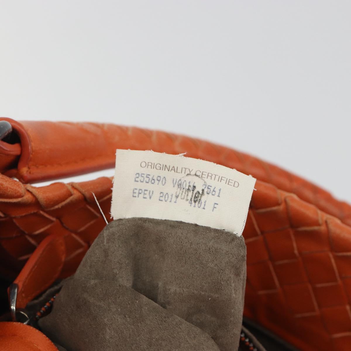 BOTTEGA VENETA INTRECCIATO Hand Bag Leather Orange Auth ep15482A