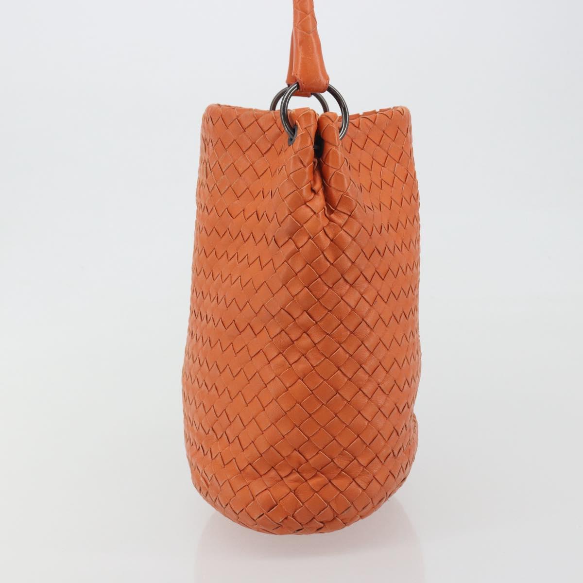 BOTTEGA VENETA INTRECCIATO Hand Bag Leather Orange Auth ep15482A