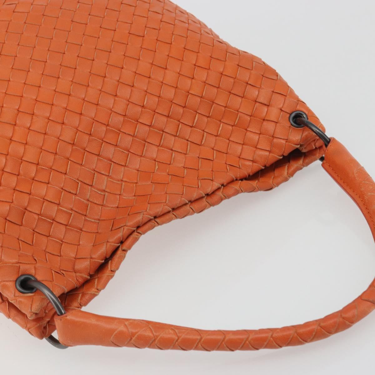BOTTEGA VENETA INTRECCIATO Hand Bag Leather Orange Auth ep15482A