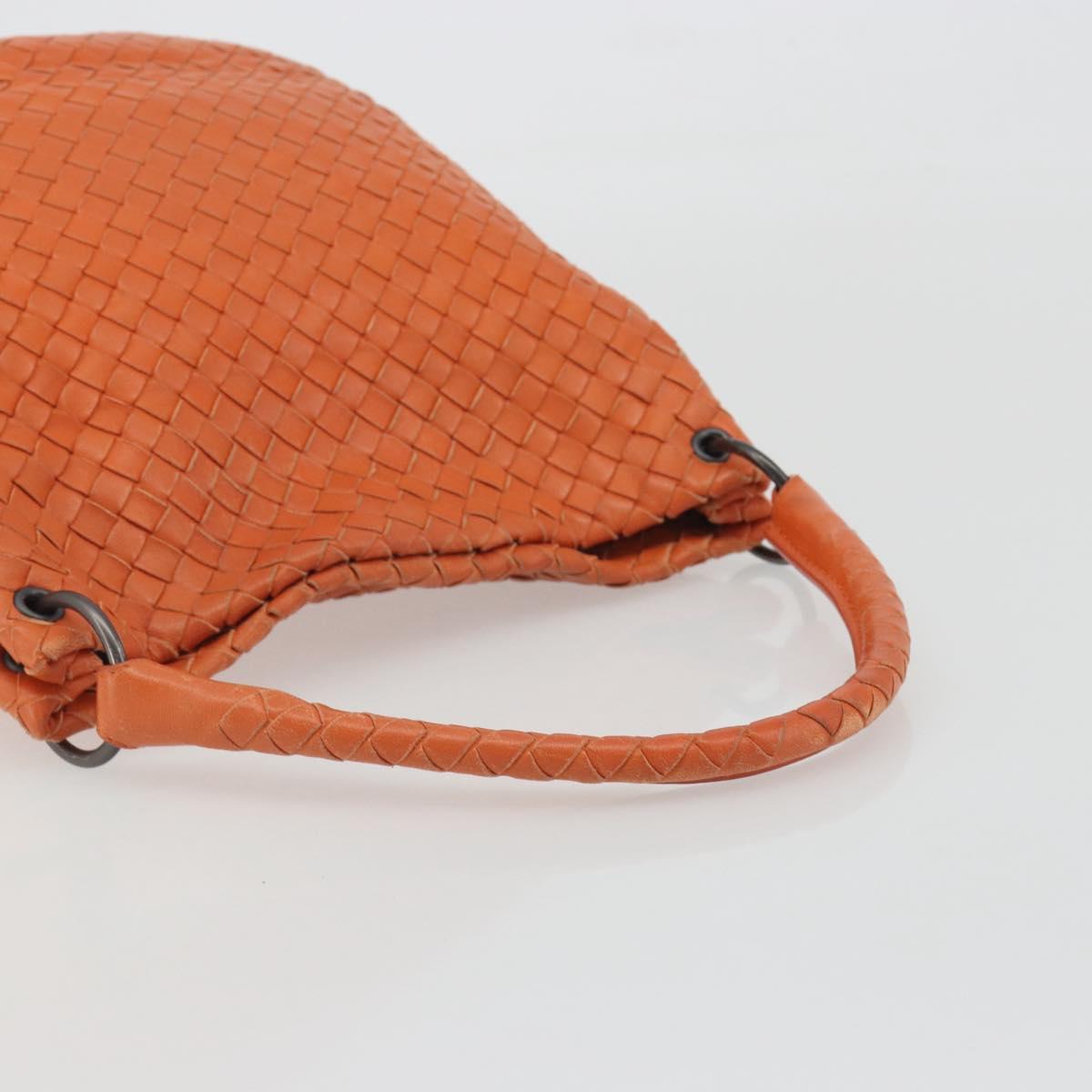 BOTTEGA VENETA INTRECCIATO Hand Bag Leather Orange Auth ep15482A