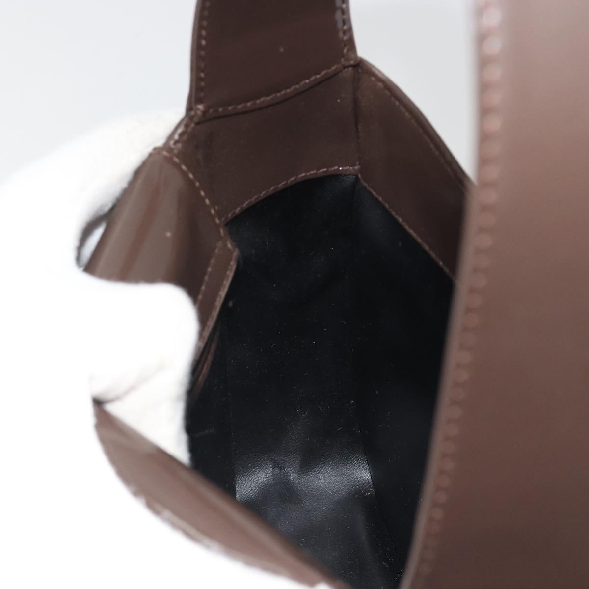 GUCCI Shoulder Bag Patent Brown 007 2046 0249 Auth ep15483