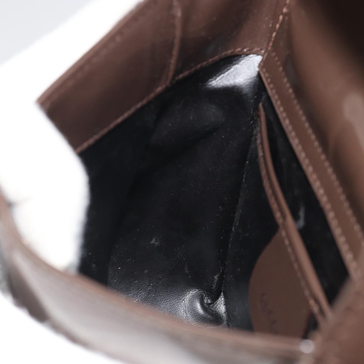 GUCCI Shoulder Bag Patent Brown 007 2046 0249 Auth ep15483