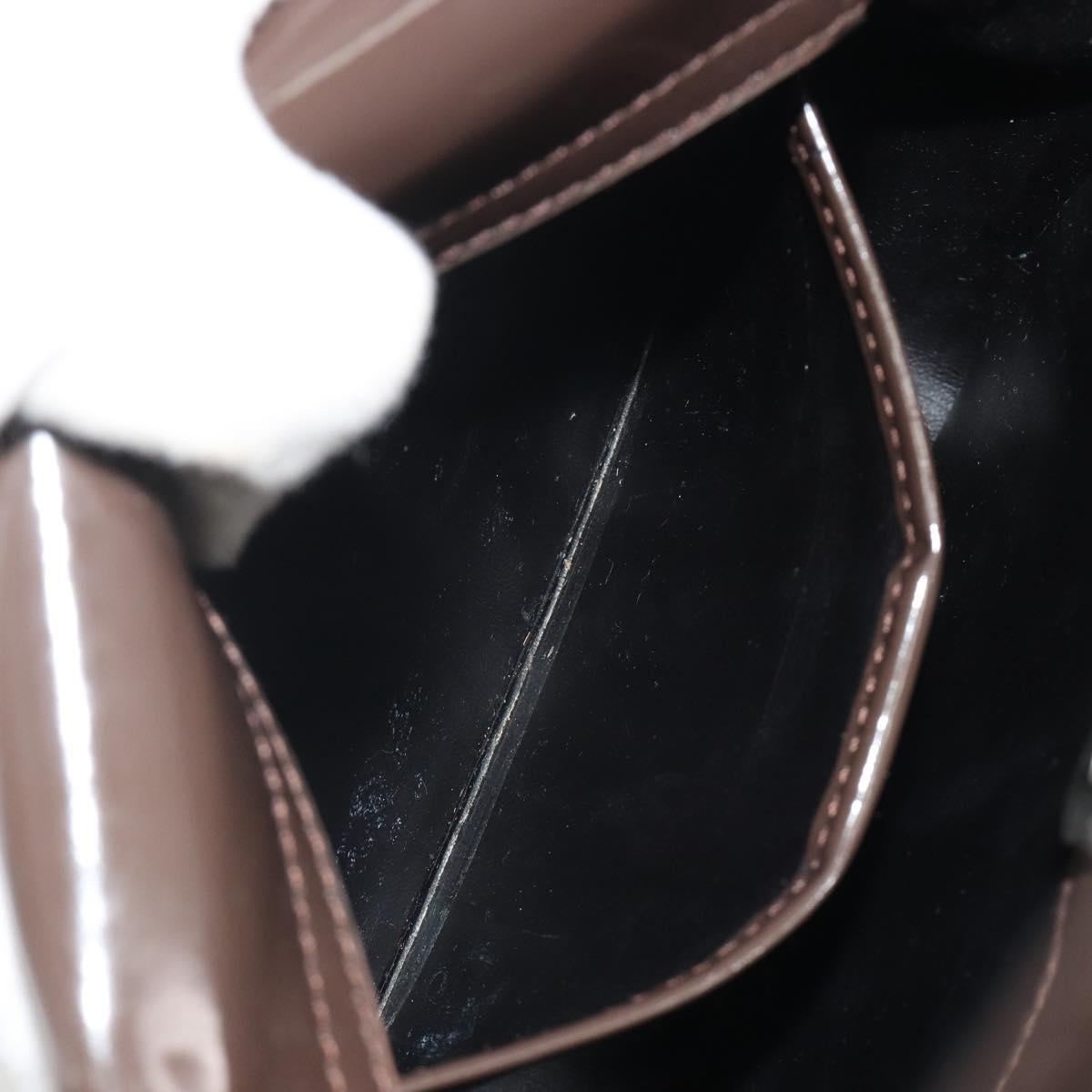 GUCCI Shoulder Bag Patent Brown 007 2046 0249 Auth ep15483