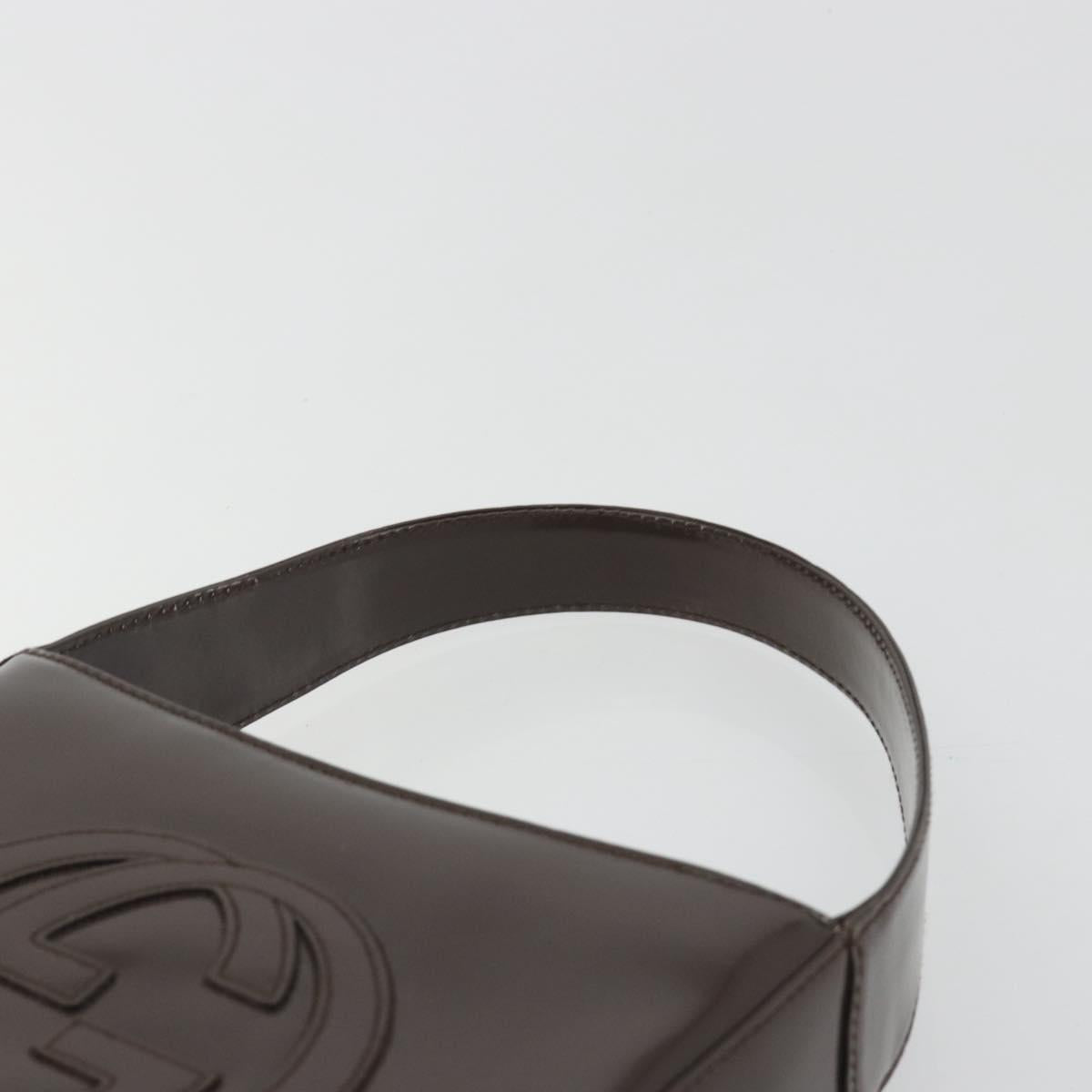 GUCCI Shoulder Bag Patent Brown 007 2046 0249 Auth ep15483
