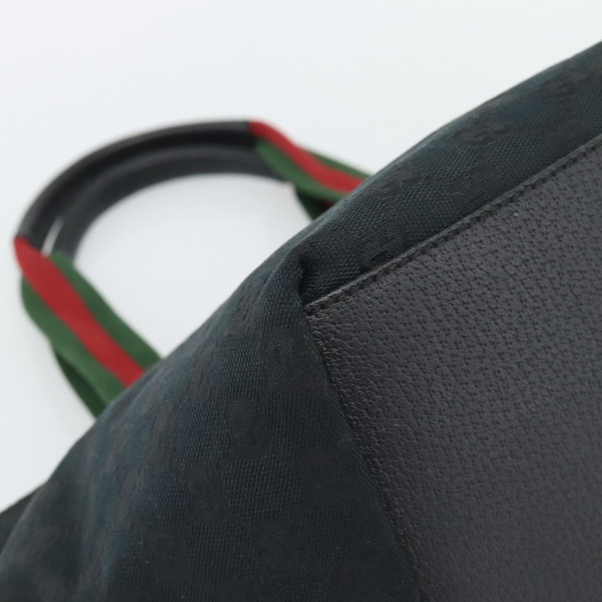 GUCCI GG Canvas Hand Bag Black 131228 Auth ep15484
