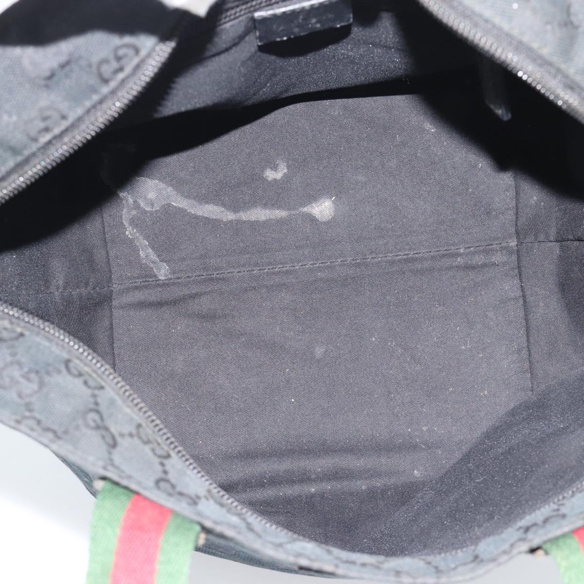 GUCCI GG Canvas Hand Bag Black 131228 Auth ep15484