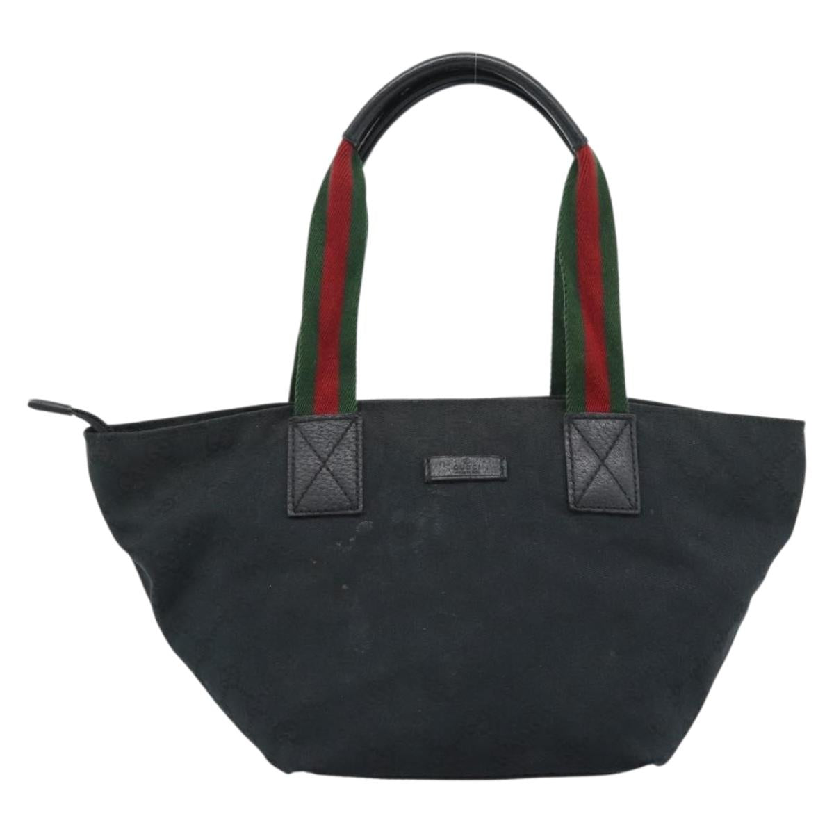 GUCCI GG Canvas Hand Bag Black 131228 Auth ep15484