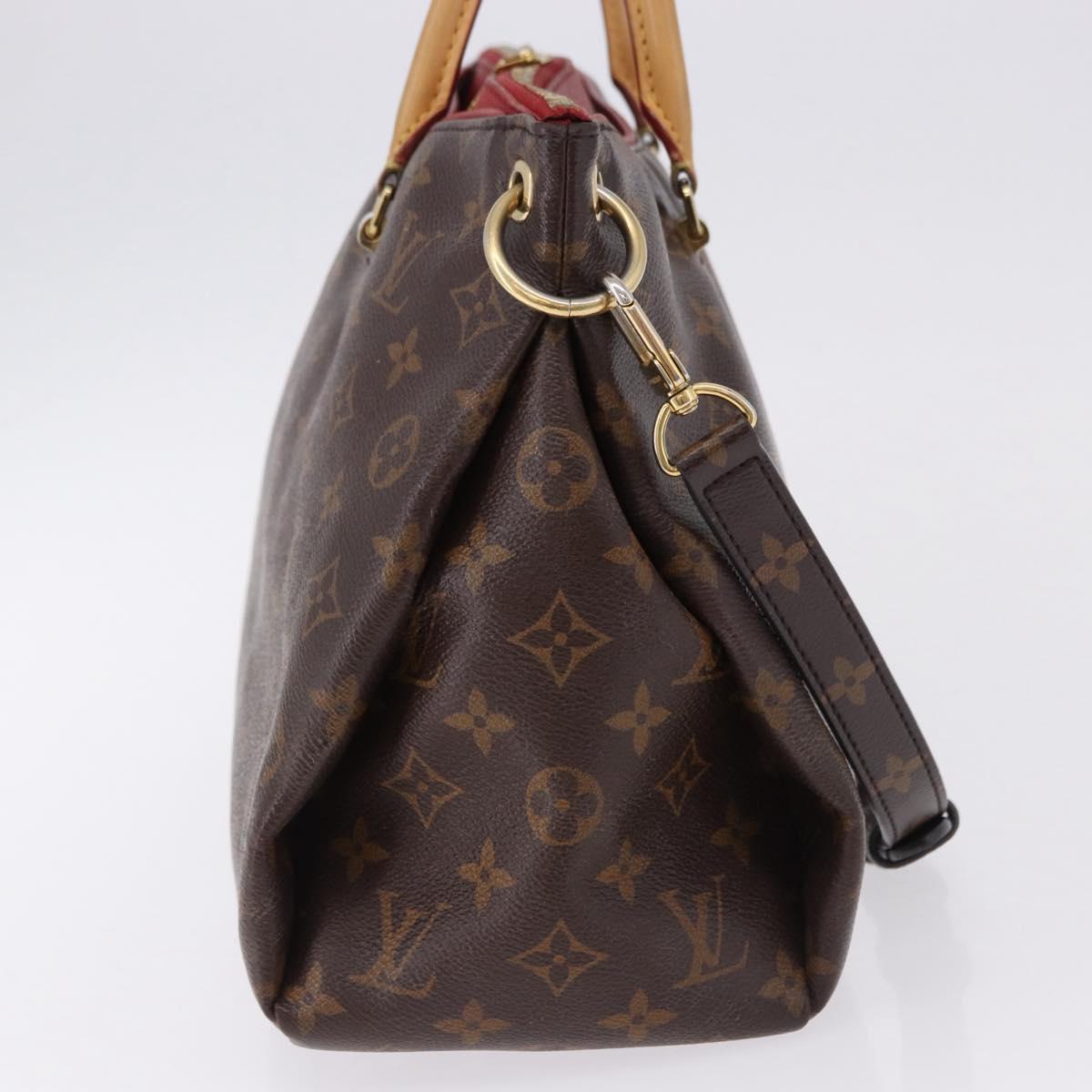 LOUIS VUITTON Monogram Pallas MM Hand Bag 2way Red M41175 LV Auth ep15485