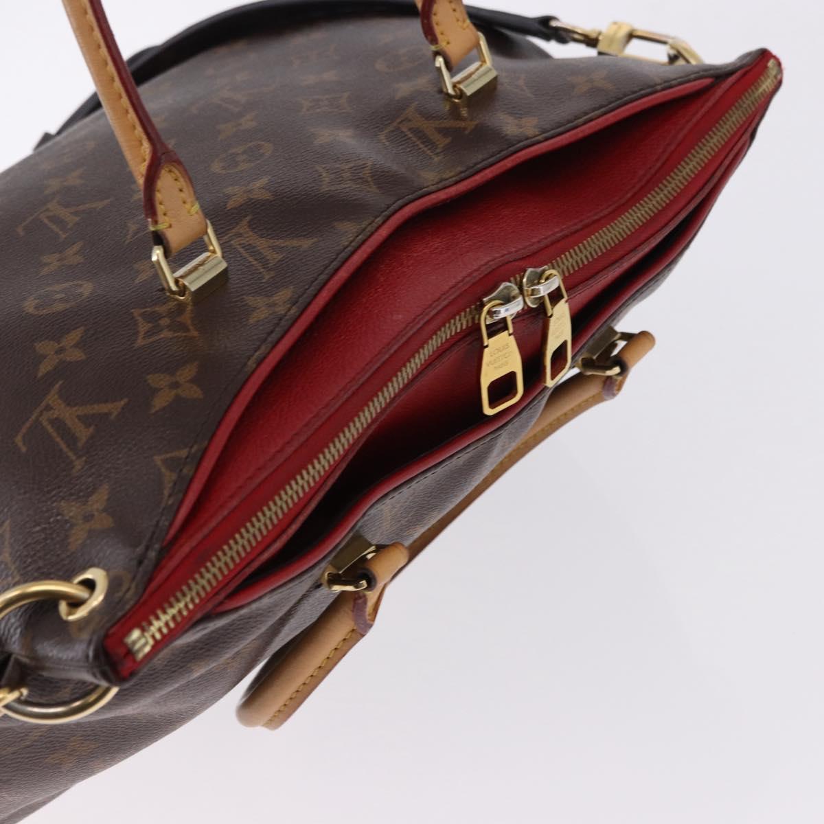 LOUIS VUITTON Monogram Pallas MM Hand Bag 2way Red M41175 LV Auth ep15485