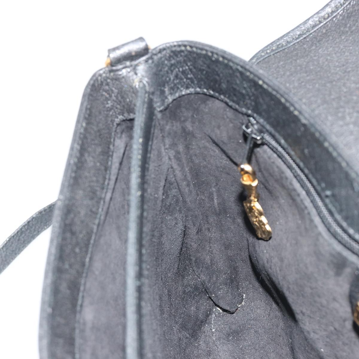 GUCCI Shoulder Bag Leather Black Gold Tone 001 14 5364 Auth ep15490