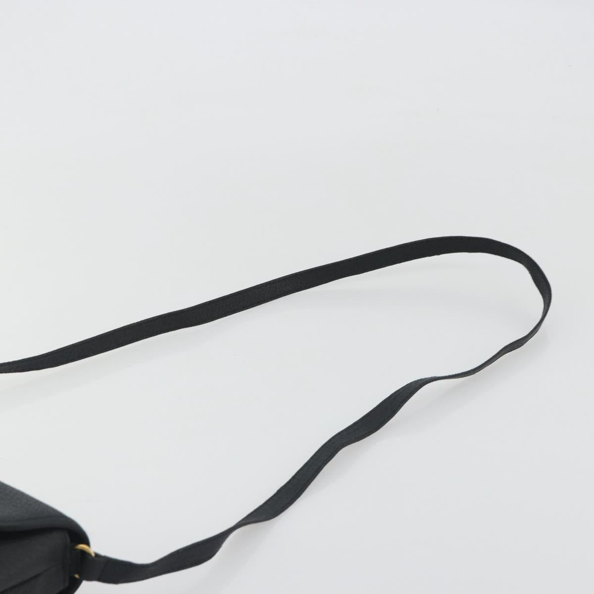 GUCCI Shoulder Bag Leather Black Gold Tone 001 14 5364 Auth ep15490