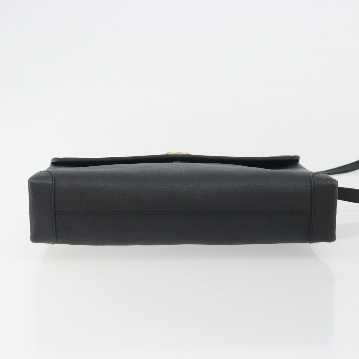 GUCCI Shoulder Bag Leather Black Gold Tone 001 14 5364 Auth ep15490