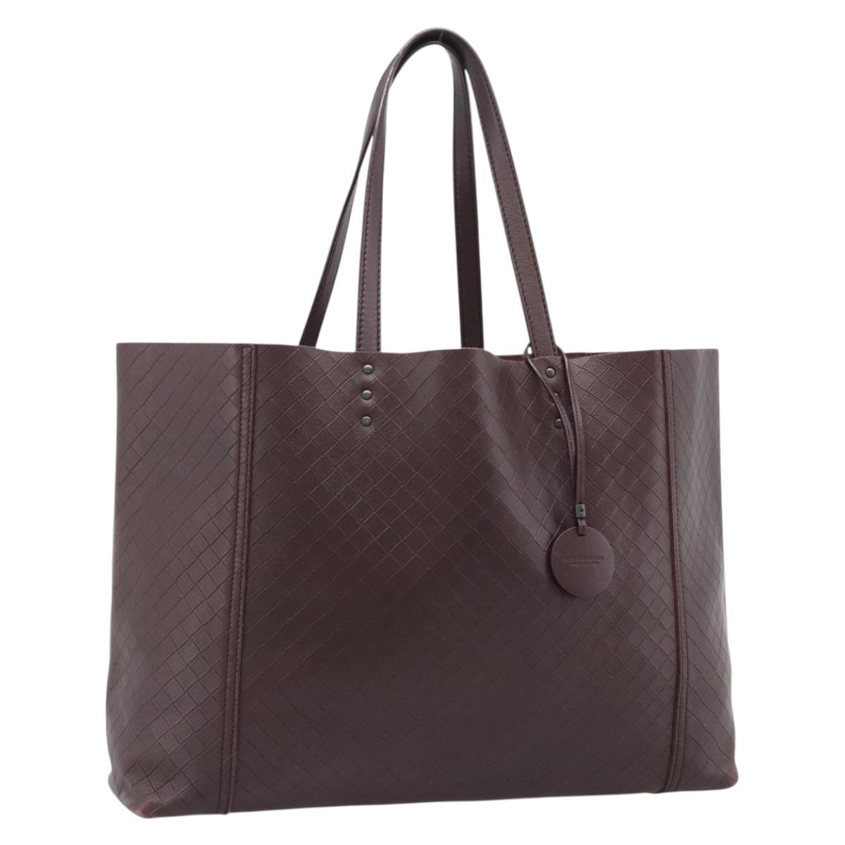 BOTTEGA VENETA INTRECCIATO Tote Bag Leather Brown Auth ep15491A
